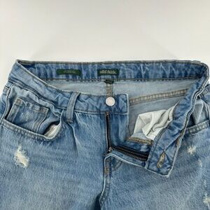 Wild Fable Jeans Womens 2 Blue Denim Distressed Mid-Rise Straight Leg 5-Pocket